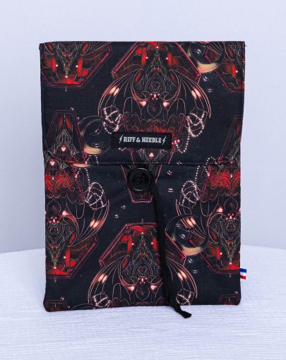 Pochette à livre grand format — Chauves-souris carmin