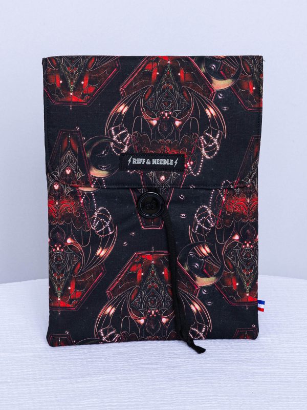Pochette à livre grand format — Chauves-souris carmin