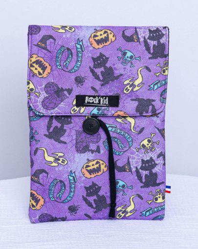Pochette à livre grand format — Halloween violet