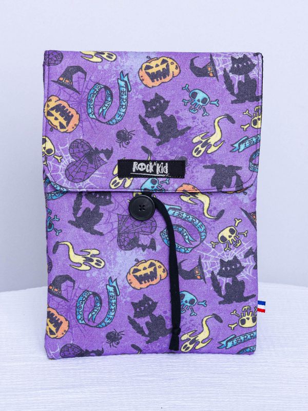 Pochette à livre grand format — Halloween violet