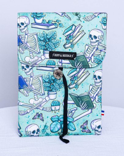 Pochette à livre grand format — Squelettes lecteurs – lagon