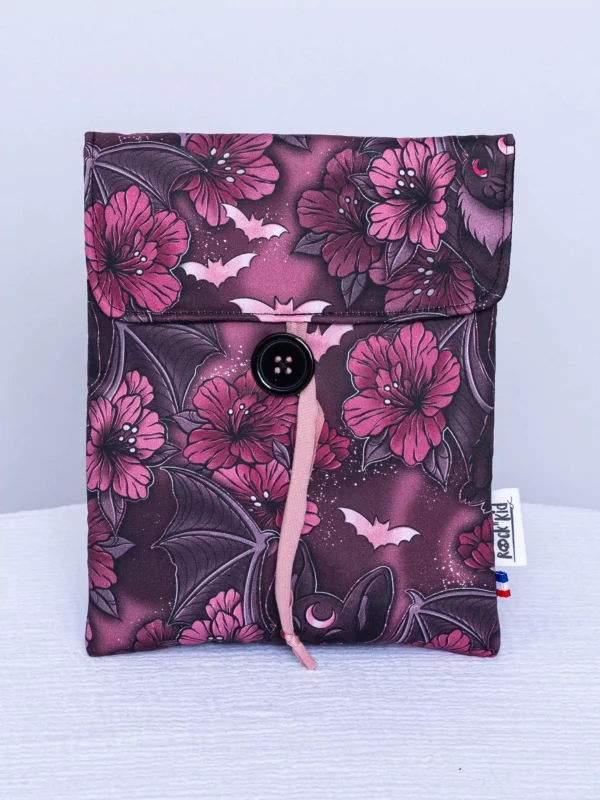 Pochette à livre petit format — Chauve-souris et fleurs