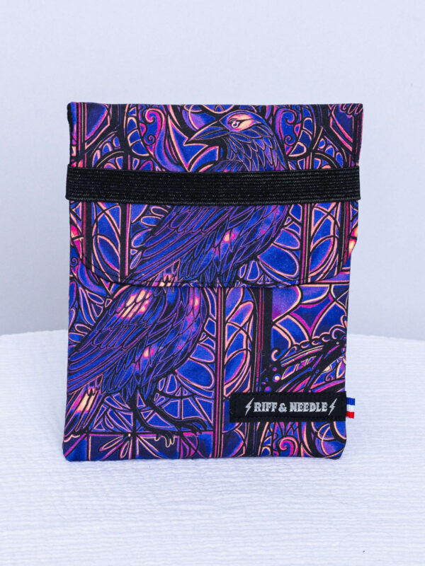 Pochette à liseuse 6 pouces — Corbeau vitrail