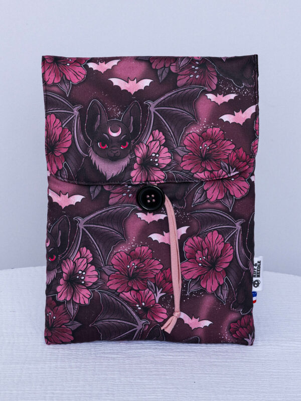 Pochette à livre grand format — Chauve-souris et fleurs