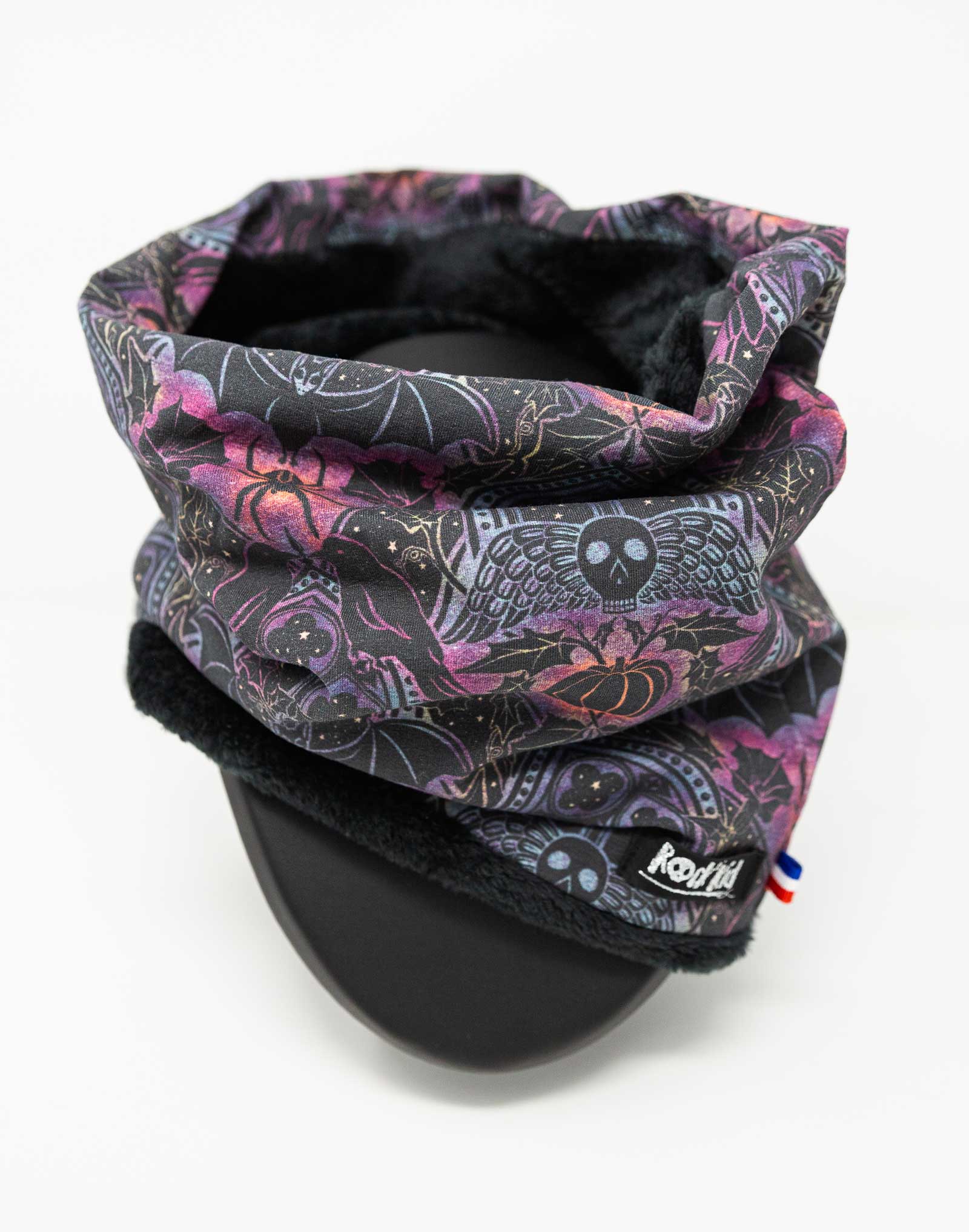 Tour de cou snood cousu main pour enfant motif goth rock