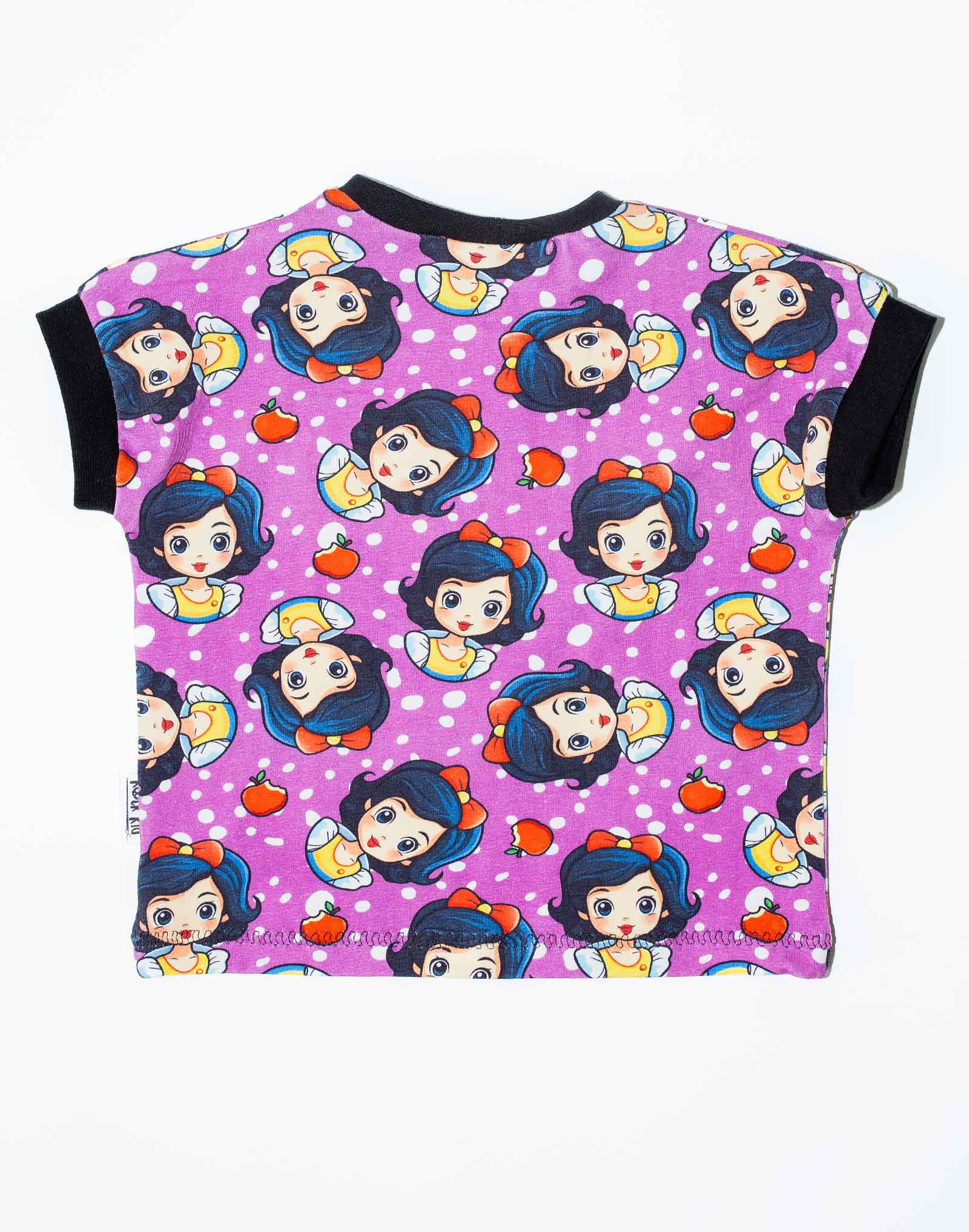 Tshirt cousu main de coupe oversize boxy taille 1-2 ans motif princesse Blanche Neige