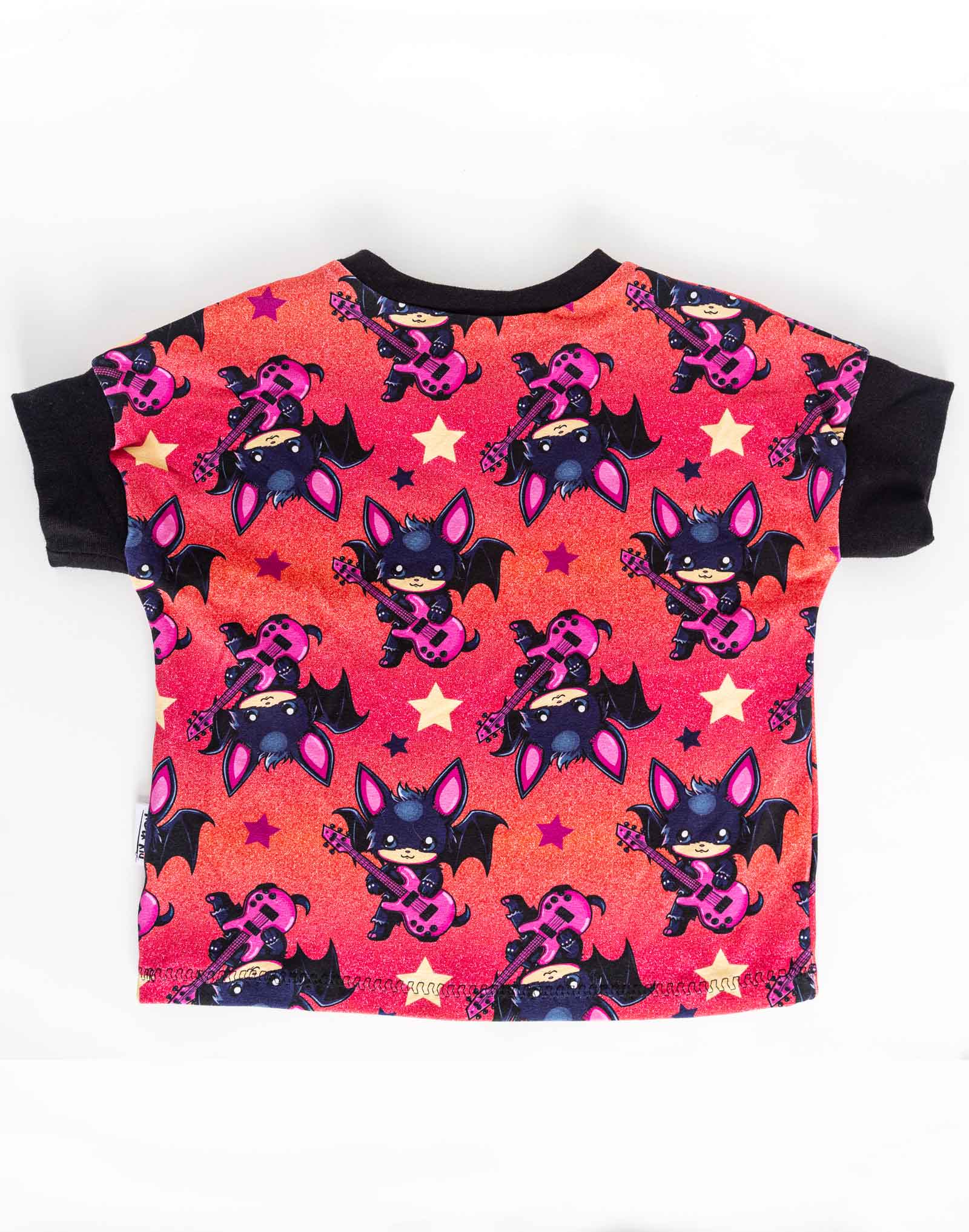 Tshirt cousu main motif chauve souris rock dessin exclusif