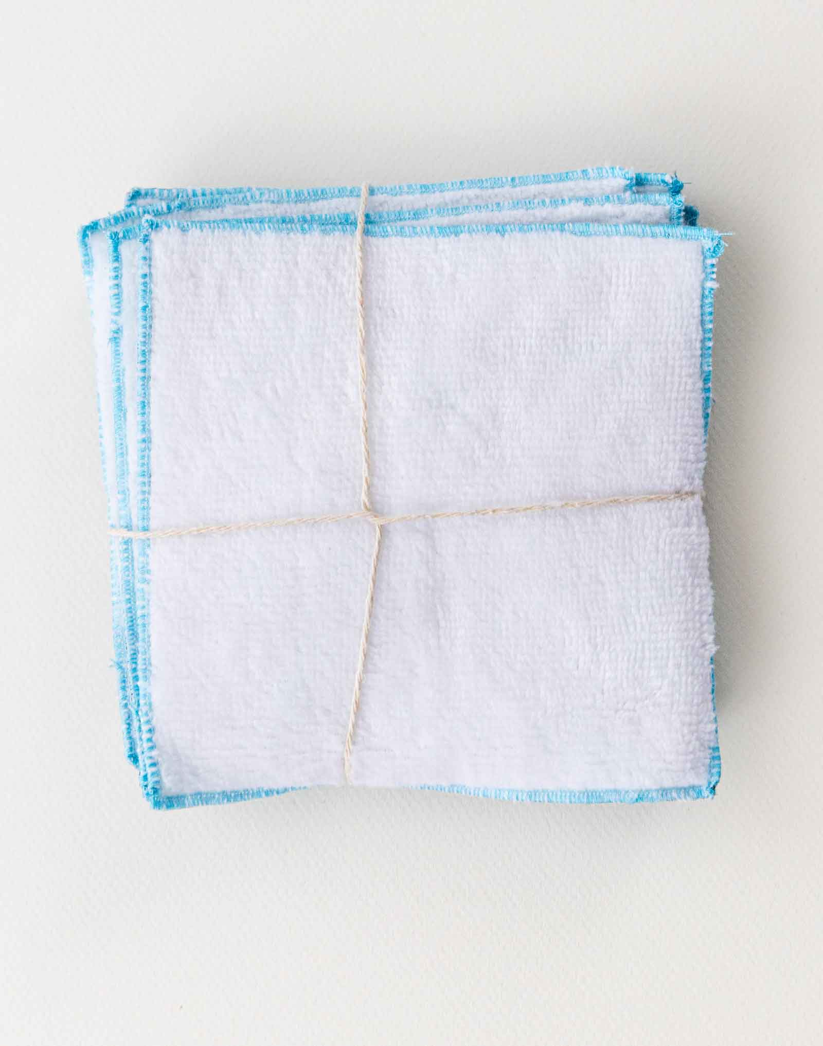 Lot de 7 lingettes cousues main avec tissu exclusif rock en coton et éponge bambou Oeko tex