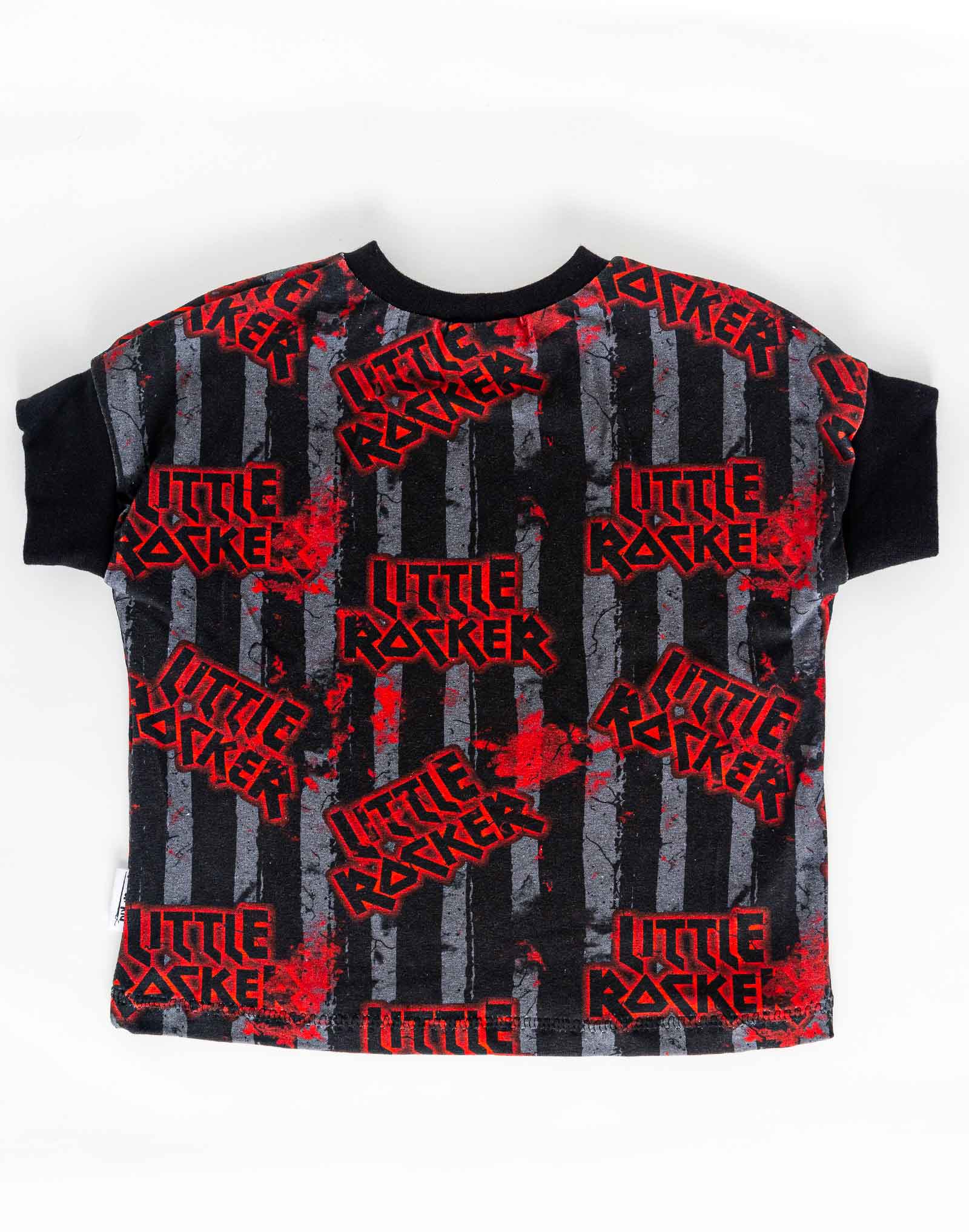 Tshirt cousu main motif punk rocker