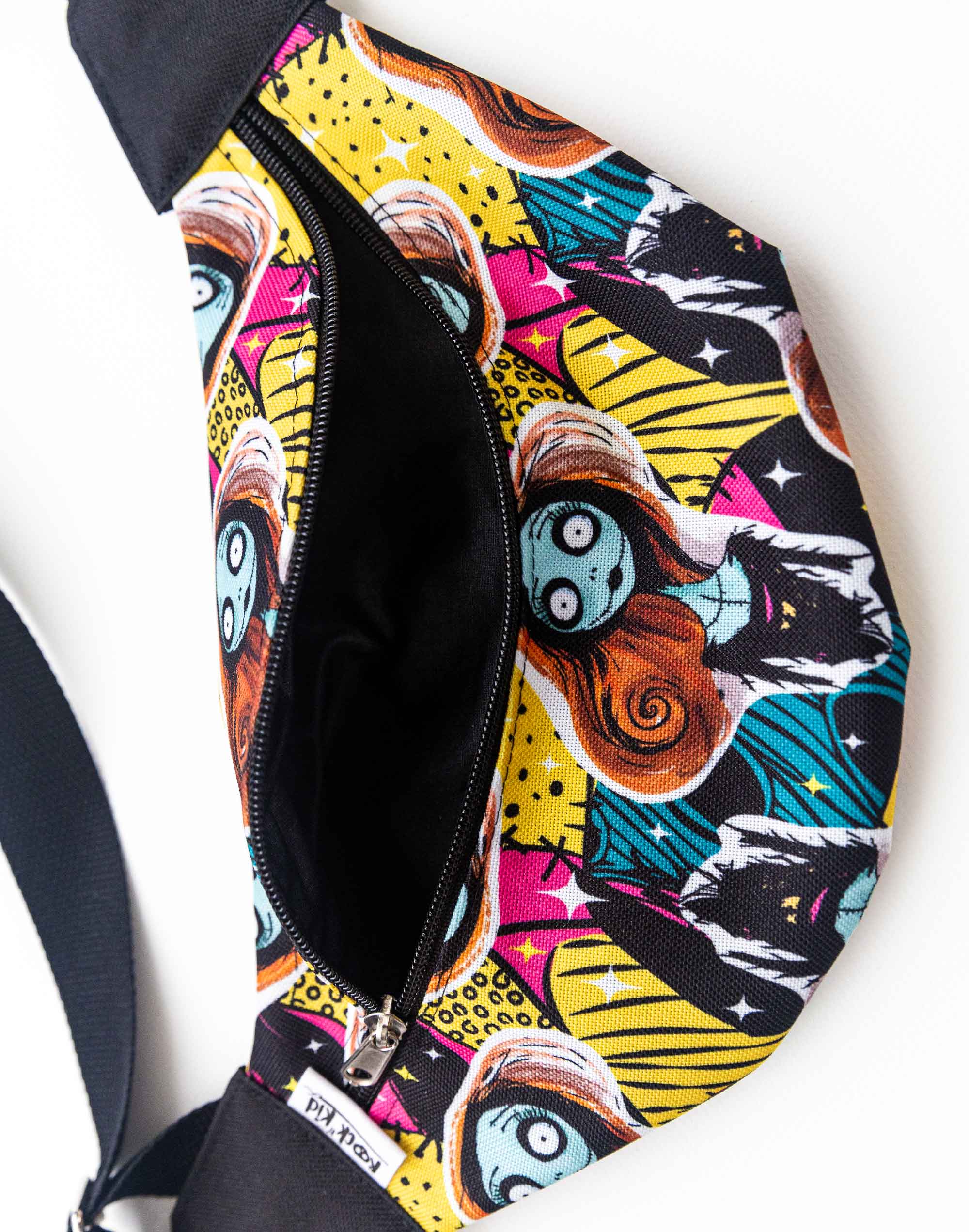 Sac Banane cousu main, motif rock Sally